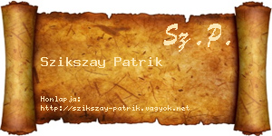 Szikszay Patrik névjegykártya